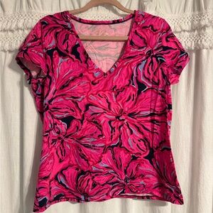 Lily Pulitzer  Pink Floral Women's Top